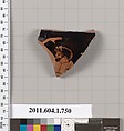 Terracotta fragment of a kylix (drinking cup), Terracotta, Greek, Attic