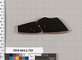 Terracotta fragment of a kylix (drinking cup), Terracotta, Greek, Attic