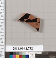 Terracotta fragment of a kylix (drinking cup), Terracotta, Greek, Attic