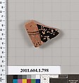 Terracotta fragment of a kylix (drinking cup), Terracotta, Greek, Attic