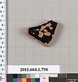 Terracotta fragment of a kylix (drinking cup), Terracotta, Greek, Attic