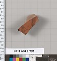 Terracotta fragment of a kylix (drinking cup), Terracotta, Greek, Attic