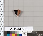 Terracotta fragment of a kylix (drinking cup), Terracotta, Greek, Attic