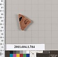 Terracotta fragment of a kylix (drinking cup), Terracotta, Greek, Attic