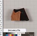 Terracotta fragment of a kylix (drinking cup), Terracotta, Greek, Attic