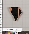 Terracotta fragment of a kylix (drinking cup), Terracotta, Greek, Attic