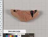 Terracotta fragment of a kylix (drinking cup), Terracotta, Greek, Attic