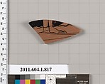 Terracotta fragment of a kylix (drinking cup), Terracotta, Greek, Attic