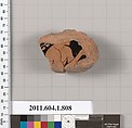 Terracotta fragment of a kylix (drinking cup), Terracotta, Greek, Attic