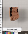 Terracotta fragment of a kylix (drinking cup), Terracotta, Greek, Attic