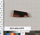 Terracotta fragment of a kylix (drinking cup), Terracotta, Greek, Attic