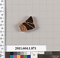 Terracotta fragment of a kylix (drinking cup), Terracotta, Greek, Attic