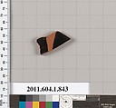 Terracotta fragment of a kylix (drinking cup), Terracotta, Greek, Attic