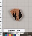 Terracotta fragment of a kylix (drinking cup), Terracotta, Greek, Attic