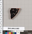 Terracotta fragment of a kylix (drinking cup), Terracotta, Greek, Attic