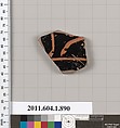 Terracotta fragment of a kylix (drinking cup), Terracotta, Greek, Attic
