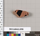 Terracotta fragment of a kylix (drinking cup), Terracotta, Greek, Attic