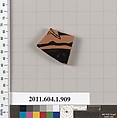 Terracotta fragment of a kylix (drinking cup), Terracotta, Greek, Attic