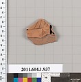 Terracotta fragment of a kylix (drinking cup), Terracotta, Greek, Attic