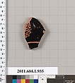 Terracotta fragment of a kylix (drinking cup), Terracotta, Greek, Attic