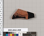Terracotta fragment of a kylix (drinking cup), Terracotta, Greek, Attic