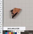 Terracotta fragment of a kylix (drinking cup), Terracotta, Greek, Attic