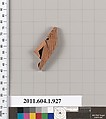 Terracotta fragment of a kylix (drinking cup), Terracotta, Greek, Attic