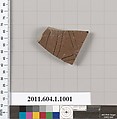 Terracotta fragment of a kylix (drinking cup), Terracotta, Greek, Attic