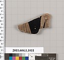 Terracotta fragment of a kylix (drinking cup), Terracotta, Greek, Attic