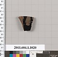 Terracotta fragment of a kylix (drinking cup), Terracotta, Greek, Attic