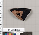 Terracotta fragment of a kylix (drinking cup), Terracotta, Greek, Attic