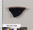 Terracotta fragment of a kylix (drinking cup), Terracotta, Greek, Attic