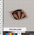 Terracotta fragment of a kylix (drinking cup), Terracotta, Greek, Attic