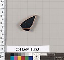 Terracotta fragment of a kylix (drinking cup), Terracotta, Greek, Attic