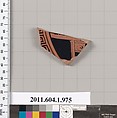 Terracotta fragment of a kylix (drinking cup), Terracotta, Greek, Attic