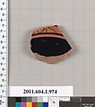 Terracotta fragment of a kylix (drinking cup), Terracotta, Greek, Attic