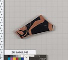 Terracotta fragment of a kylix (drinking cup), Terracotta, Greek, Attic