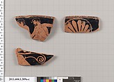 Terracotta rim fragments of a kylix (drinking cup), Terracotta, Greek, Attic