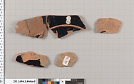 Terracotta fragments of a kylix (drinking cup), Terracotta, Greek, Attic