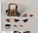 Terracotta fragments of a kylix (drinking cup), Terracotta, Greek, Attic