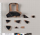 Terracotta fragments of a kylix (drinking cup), Terracotta, Greek, Attic