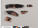 Terracotta fragments of a kylix (drinking cup), Terracotta, Greek, Attic