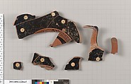 Terracotta fragments of a kylix (drinking cup), Terracotta, Greek, Attic