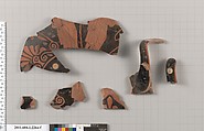 Terracotta fragments of a kylix (drinking cup), Terracotta, Greek, Attic
