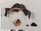 Terracotta fragments of a kylix (drinking cup), Terracotta, Greek, Attic