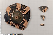 Terracotta fragments of a kylix (drinking cup), Terracotta, Greek, Attic