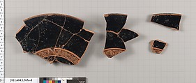 Terracotta fragments of a kylix (drinking cup), Terracotta, Greek, Attic