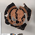 Terracotta fragments of a kylix (drinking cup), Terracotta, Greek, Attic