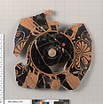 Terracotta fragments of a kylix (drinking cup), Terracotta, Greek, Attic