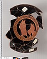 Terracotta fragments of a kylix (drinking cup), Attributed to the Curtius Painter [DvB], Terracotta, Greek, Attic